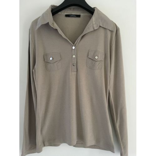 Polo Caroll Beige Taupe Taille 42