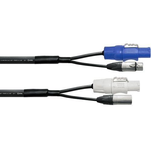 Câble DMX Hybride XLR 5 points + PowerCON 3 m - Cordial ELC CPH3-DMX1-5-PWR1
