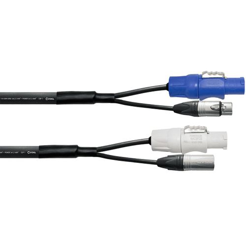 Câble DMX Hybride XLR 3 points + PowerCON 3 m - Cordial ELC CPH3-DMX1-PWR1