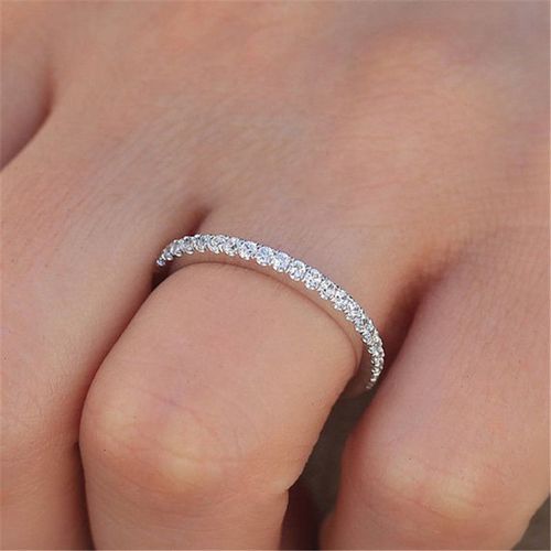 Vagzeb-Bague De Mariage De Couple Pour Femmes, Bague De Fiançailles, Couleur Or/Rose, Rangée Simple, En Pierre Cz