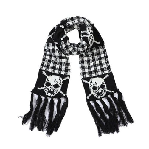 Foulard De Luxe Tricoté Avec Franges Pour Homme Et Femme, Écharpe De Cyclisme, Punk, Noir, Long, Châle, Cadeau À La Mode, Hiver