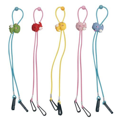 Porte-Masque Facial Avec Dessin Animé Dinosaure, Réglable, Anti-Perte, Anti-Chute, Corde Suspendue, Couleur Aléatoire, 5 Pièces, Nouveau