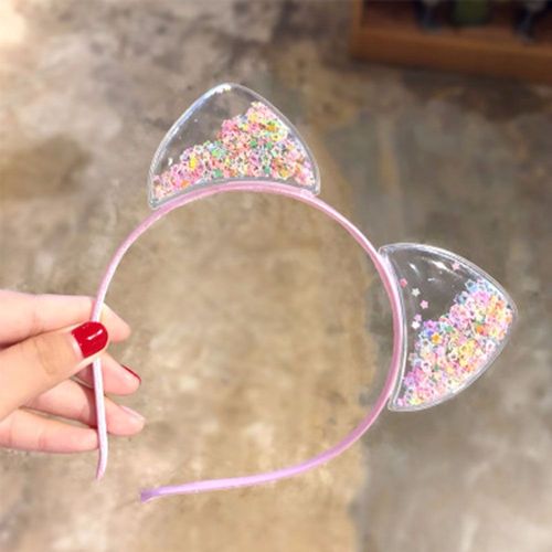 Serre-Tête Oreilles De Chat Pour Filles, Bandeau À Paillettes Colorées, Accessoires Pour Enfants, Fête D'anniversaire, Nouvelle Collection
