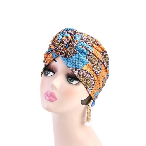 Turban À Fleurs Multicolore Pour Femmes, 1 Pièce, Motif Africain, Foulard Musulman, Bonnet Chimio, Bandana À N¿Ud Imprimé, Nouvelle Collection