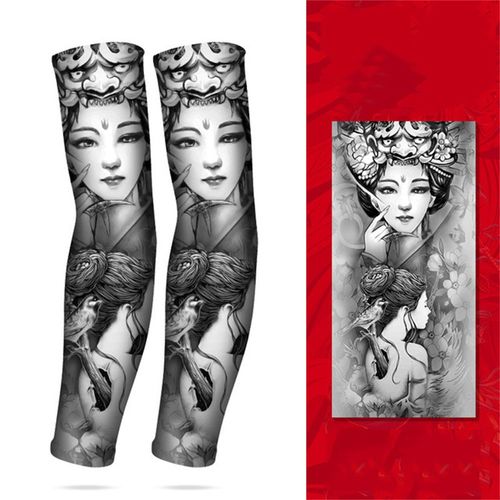 Manchons De Tatouage Chinois Pour Hommes, 1 Paire, Brassard De Motard En Plein Air, Gants De Conduite, Protection Solaire, Pêche, Manches Longues, En Soie Glacée, Été, 2021