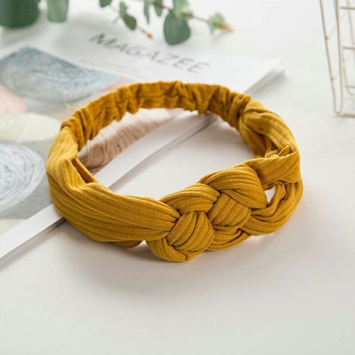 Bandeau À N¿Ud Chinois Pour Femmes Et Filles, Turban Tressé En Coton, Bandeau Élastique À Large Bord Croisé