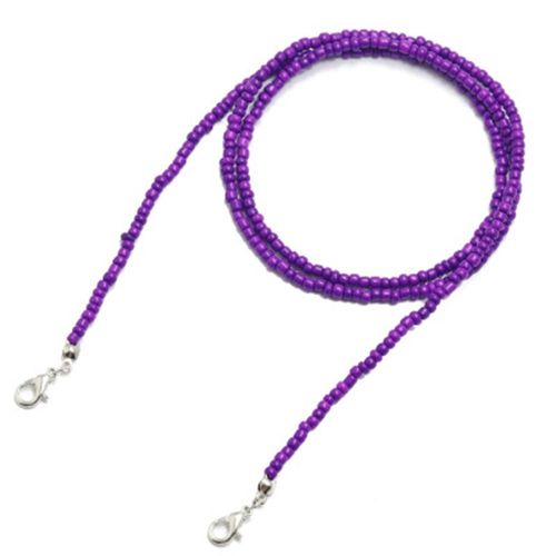 Masque De Perles Ajustables Pour Femmes, 1 Pièce, Chaîne De Collier Pour Femmes, Perles De Verre Colorées, Lunettes, Accessoires De Cou, Chaîne, Cadeau