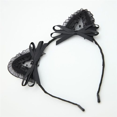Bandeau En Maille Pour Femmes, 1 Pièce, Mignon, En Dentelle, À Pois, Oreilles De Chat, Ruban Solide, N¿Ud, Oreilles De Renard, Couvre-Chef, Accessoire Mignon Pour Filles, Tendance