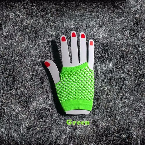 Gants Courts En Résille Néon De Haute Qualité, 1 Paire, Filet De Poisson Noir, Gants Courts En Nylon Et Spandex Pour Club De Danse De Fête, Offre Spéciale, Nouveau