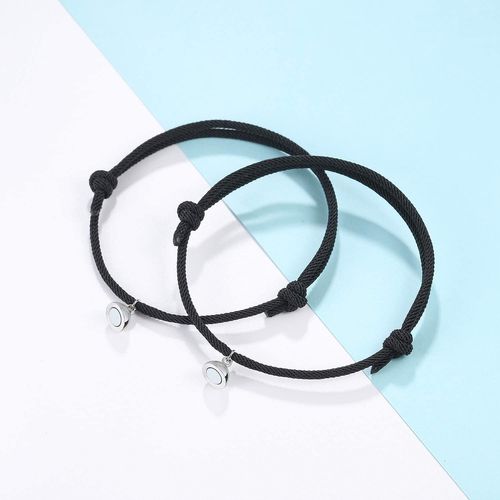 Lot De 2 Bracelets Magnétiques Pour Meilleur Ami, Poupée Mignonne, Pendentif Étoile, Brassard, Corde Élastique, Appairés, Pour Parents Et Enfants