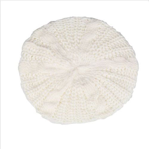 Béret Tricoté Au Crochet Pour Femme, Bonnet, Casquette De Ski, Vintage, Couleur Unie, Élégant, Hiver