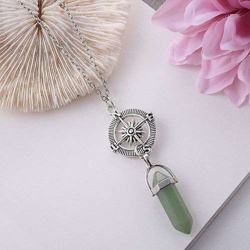 Pendentif En Pierre Naturelle Hexagonale, 1 Pièce, Pendentif En Cristal Soleil Et Lune, Breloque, Bijoux Meilleurs Amis, Pierre Violette Et Rose, Cadeau Pour Femmes