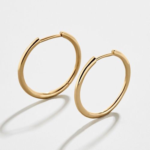 Boucles D'oreilles Rondes En Or, 1 Paire, Petits Anneaux, En Acier Inoxydable, Anti-Allergique, Os, Bijoux Gothiques