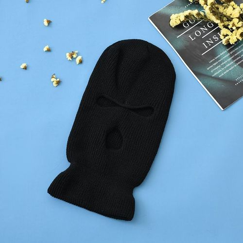 Masque Facial Complet Chaud D'hiver À Trois 3 Trous, Cagoule Tricotée, Tactique De L'armée, Cyclisme Cs Ski, Bonnet, Écharpe
