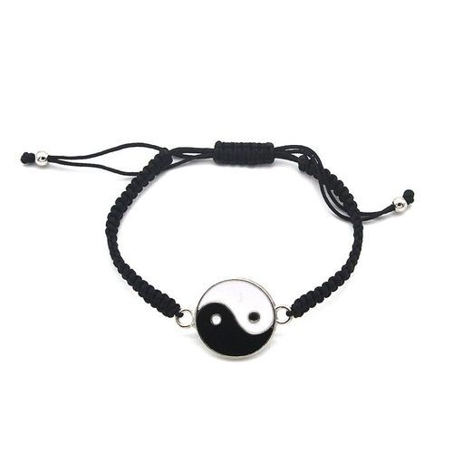 Bracelets En Cuir Hématite Fait À La Main Pour Couple, Tressé Avec Cordon, Chinois Yin Yang Tai Chi, Pendentif En Alliage, Cadeau Pour Amoureux