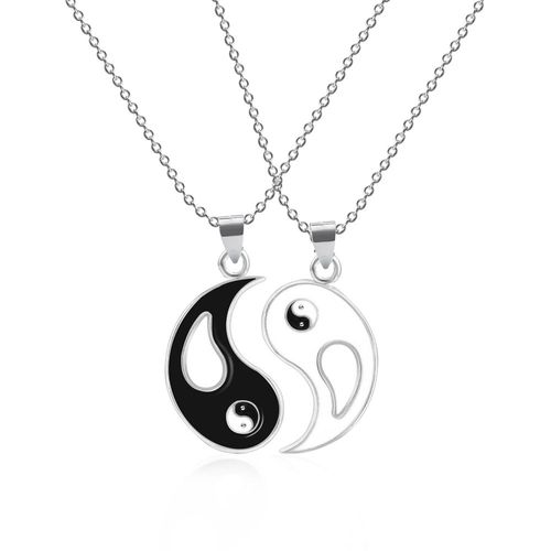 Collier Pendentif En Arc-En-Ciel Avec Coeur Brisé, Ensemble De Bijoux Pour Couple, Meilleurs Amis Ou Amoureux, Cadeau À Offrir, 2 Piéces