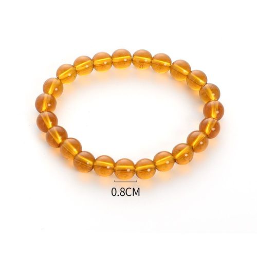 Bracelet En Pierre De Quartz Jaune Naturelle, Perles Amples, Breloques De Yoga, Amulette De Méditation En Cristal, Bijoux Pour Hommes Et Femmes