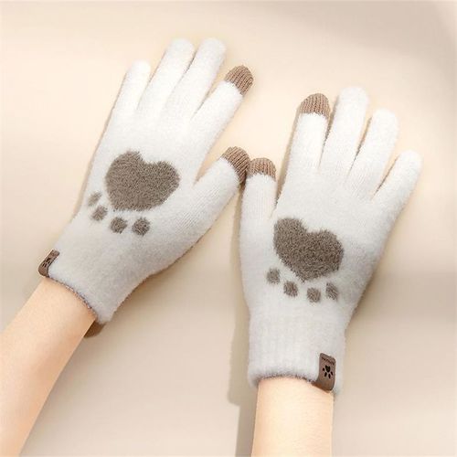 Gants D'hiver Pour Écran Tactile Pour Femmes, Épais Et Chauds, Tricotés, Pelucheux Et Extensibles, Imitation Laine, Pour Le Ski En Plein Air