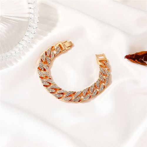 Bracelet Cubain En Strass Pour Hommes, Chaîne À Maillons Glacés, Style Hip Hop Pavé De Cz Rappeur, Bracelet De Luxe, Bijoux, Accessoires, Cadeau