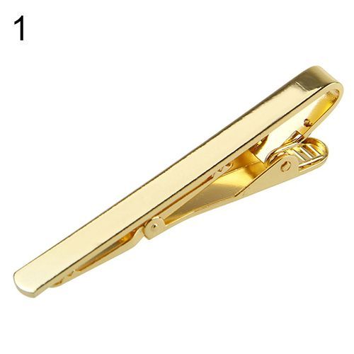 Pince À Cravate Colorée En Métal Doré Pour Homme, 1 Pièce, Fermoir À Barre Simple, Pratique, Noir, Bleu Marine
