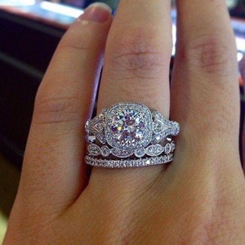 Letapi Luxe Femme Fille Cristal Cz Bague En Pierre Boho 925 Argent Rose Bague Promesse Bagues De Fiançailles Pour Les Femmes