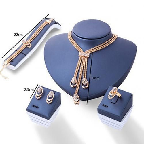 Bijoux À Breloques Incrustés De Strass Pour Femmes, Design Unique, Collier, Bracelet, Bague, Clous D'oreilles, Ensembles De Bijoux De Mariage, Cadeau