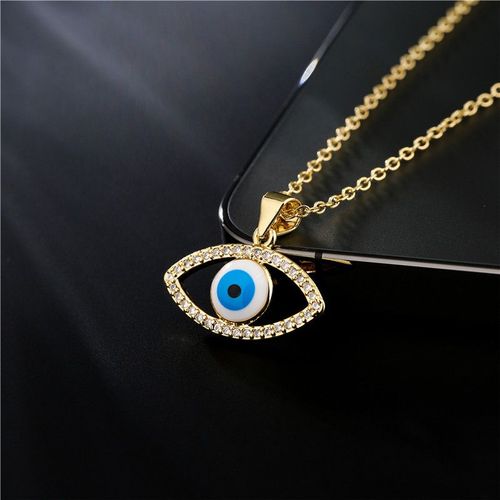 Collier Ras Du Cou Pour Femmes, Couleur Or, Breloque, Chance, Turquie, Bleu, Mauvais ¿Il, Strass