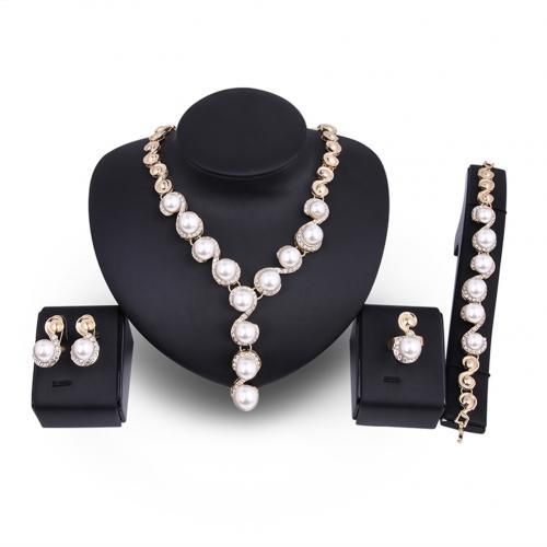 Ensembles De Bijoux De Mariage Pour Femmes, Boucles D'oreilles En Strass, Bracelet Et Collier
