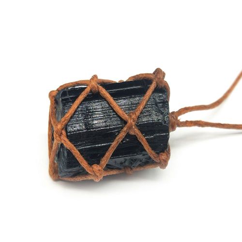 Collier En Fausse Pierre De Tourmaline Pour Femmes, Pendentif En Corde Tissée, Bijoux À Énergie Positive, Nouvelle Collection 2020