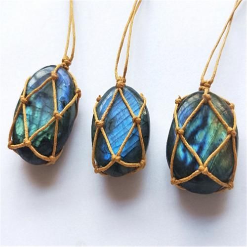 Collier En Fausse Pierre De Lune Naturelle Et Brillante, Tissage De Corde, Fait À La Main, Cadeau, Nouvelle Collection 2020