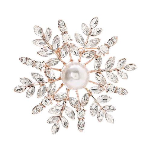 Broche Scintillante En Strass, Fausse Perle, Flocon De Neige, Badge, Cardigan, Écharpe, Accessoire Cadeau Pour Femmes, Nouvelle Collection 2020