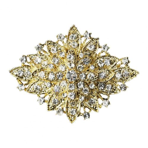 Belle Broche Galvanisée À Lustre Brillant, Bijoux Unisexe, Broche Colorée En Strass, Décor Écharpe