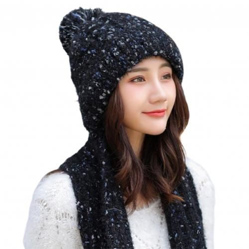 Bonnet Skullies Pour Femme, Style Coréen, En Laine, Doux Et Chaud, Tricoté, Avec Boucle Circulaire, Pour Sport En Plein Air, Automne Et Hiver