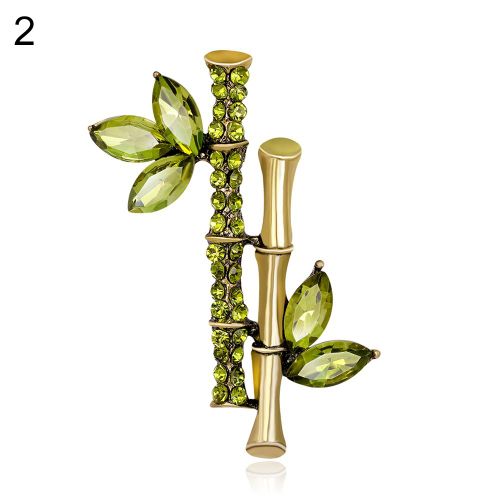 Broche En Forme De Bambou, Strass, Épingle Pour Robe De Dame, Écharpe, Breloques, Accessoire