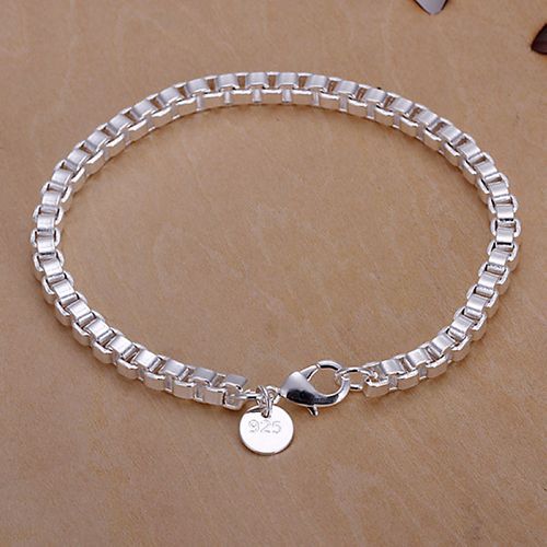 Bracelet En Chaîne À Maillons Pour Hommes Et Femmes, Plaqué Argent 2016, Accessoire De Mode, Ar73