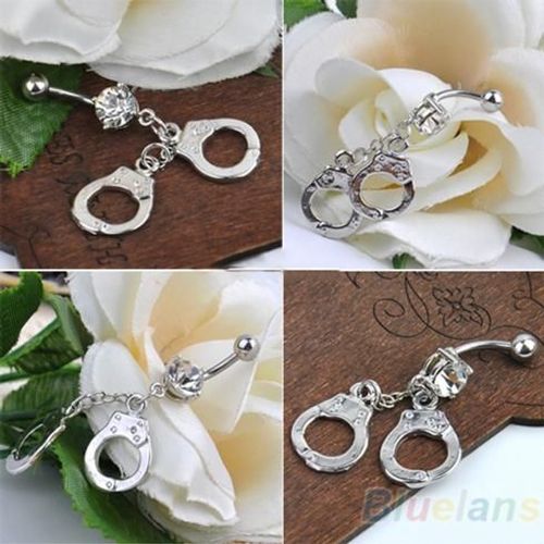 Menottes En Cristal Strass, Nombril, Barre De Ventre, Anneaux, Piercing Corporel 071d