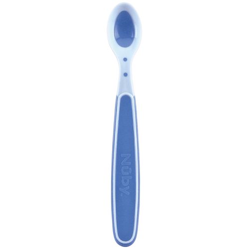 Lot De 3 Cuillères Thermosensibles Bleu Avec Bord Doux En Tpe +4 Mois - Nuby