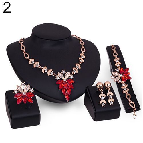 Ensemble De Bijoux De Mariage Pour Femmes, En Cristal Clair, Boucles D'oreilles, Bracelet, Collier, En Acier Inoxydable, Dubaï