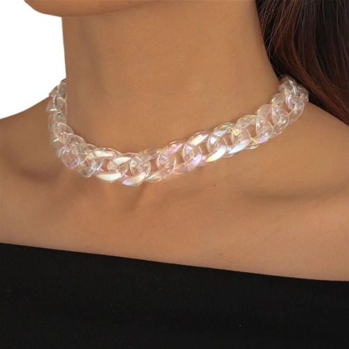 Collier Rétro En Résine Pour Femmes, Design De Cercle À La Mode, Bijoux Pour Femmes, Cadeau