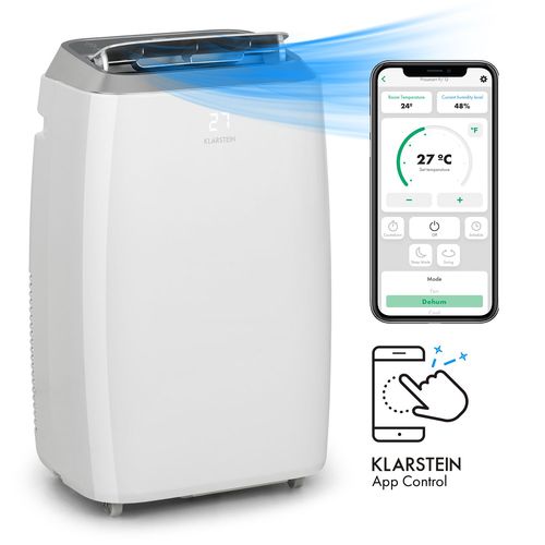 Climatiseur mobile avec evacuation - Klarstein - 12000 BTU - Fonction ventilateur & déshumidificateur - Refroidisseur d'air - Blanc