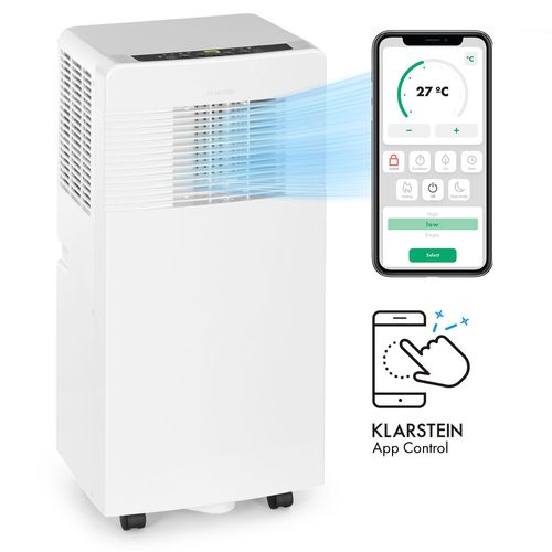 Climatiseur mobile avec evacuation - Klarstein - 7000 BTU - Fonction ventilateur & déshumidificateur - Refroidisseur d'air - Blanc