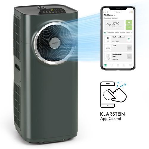 Climatiseur mobile avec evacuation - Klarstein - 10000 BTU - Fonction ventilateur & déshumidificateur - Refroidisseur d'air - Gris