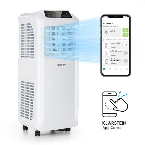 Climatiseur mobile avec evacuation - Klarstein - 7000 BTU - refroidisseur d'air silencieux - rafraichisseur d'air - Blanc