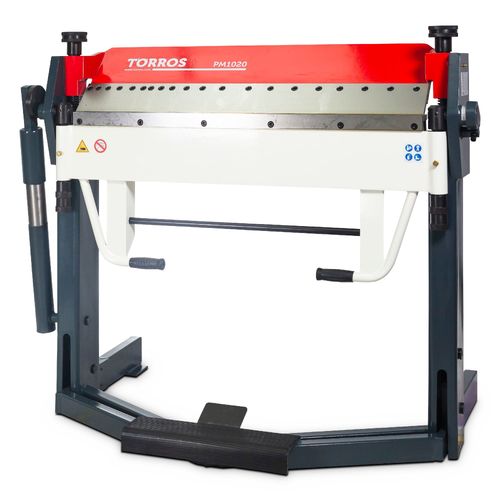 Plieuse de tôle manuelle et à pied largeur du travail 1020 mm 0-135° épaisseurs jusque 2,5 mm segments en haut Torros PM1020