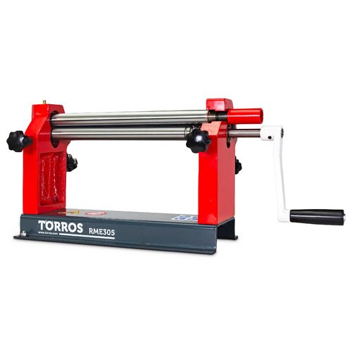 Rouleuse de tôles manuelle d'établi à 3 rouleaux largeur du travail 305 mm épaisseur jusque 0,8 mm en acier Torros RME305