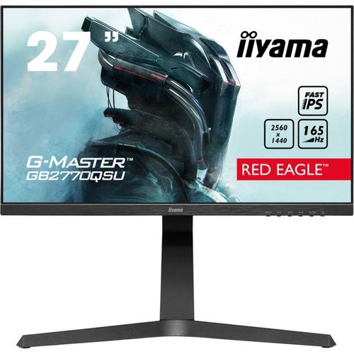 iiyama G-MASTER Red Eagle GB2770QSU-B1 - Écran LED - 27" - 2560 x 1440 WQHD @ 165 Hz - Fast IPS - 400 cd/m² - 1000:1 - 0.5 ms - HDMI, DisplayPort - haut-parleurs - noir mat