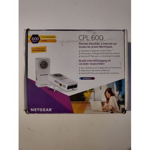 Pack Netgear 2 CPL 600 Mbit/s 4 Ports Ethernet XAVB6504