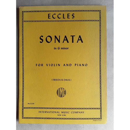 Eccles Sonata Solm Violon Et Piano