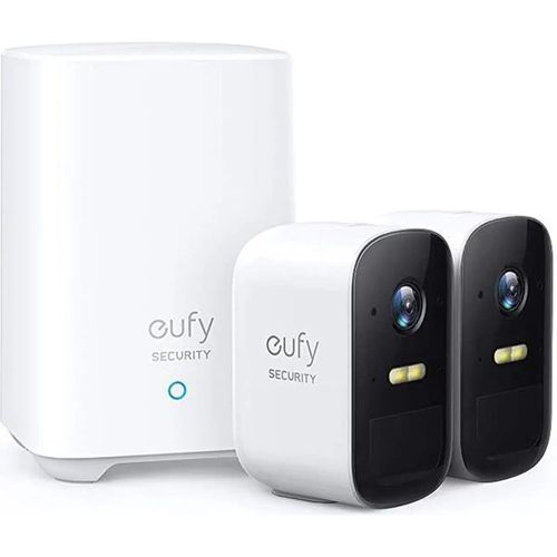 eufy Security eufyCam 2C Caméra de sécurité sans Fil - Base + 2 caméra avec autonomie de 180 jours, vidéo HD 1080p, étanchéité