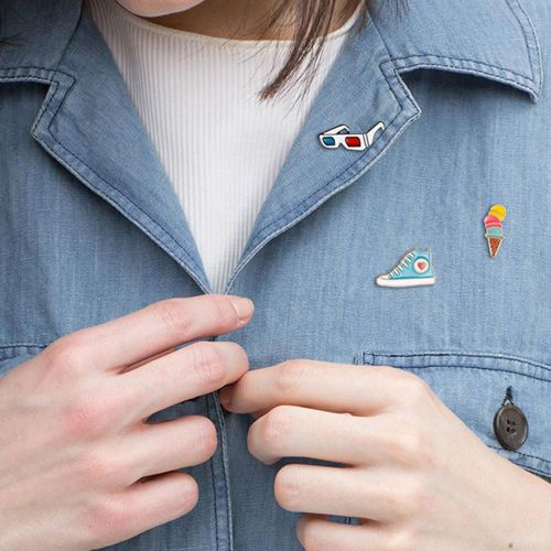Broche En Émail Pour Lunettes, Baskets, Badge, Broche, Vêtements, Bijoux, Décor, 3, Pièces/Ensemble